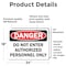 Signmission Do Not Enter Authorized Personnel Only Danger Sign, Vinyl Decal, 24in W x 18in L, 2PK OS-2PACK-DS-D-1824-L-19327 - alternate 3